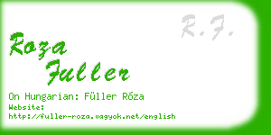 roza fuller business card